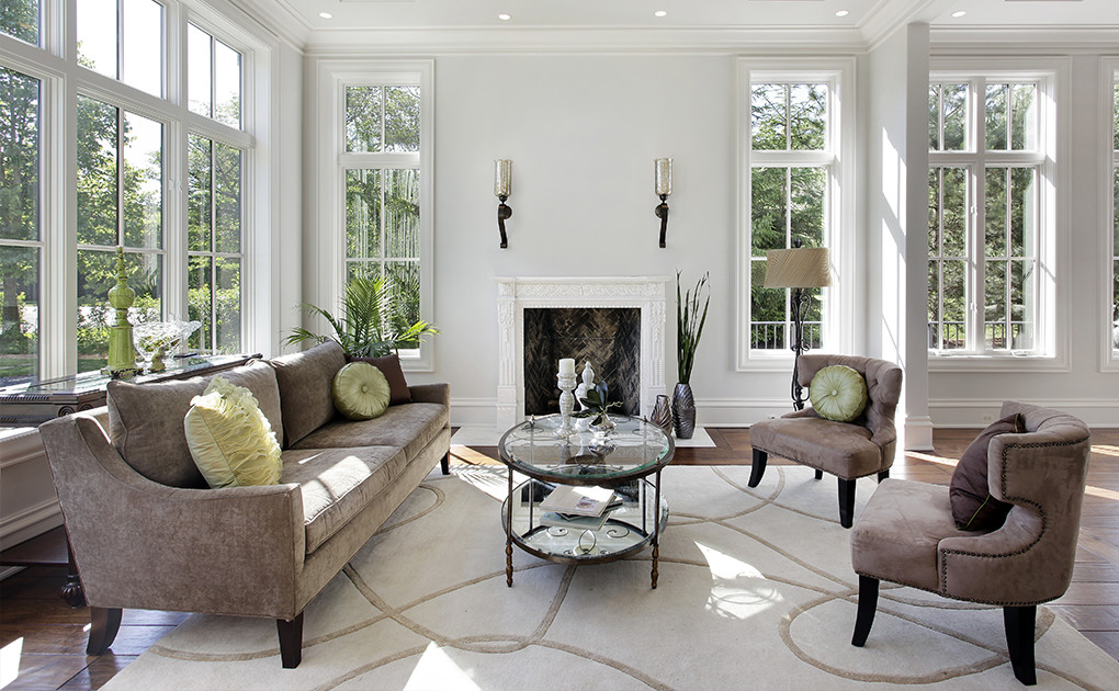 modern living room in neutral colors